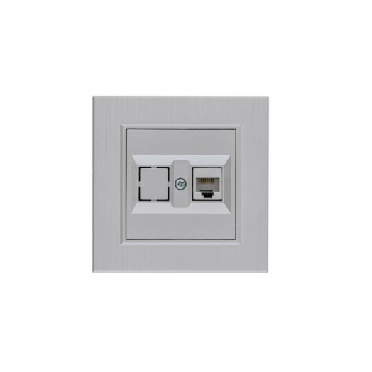 Розетка компьютерная CAT 5+гнездо Karea LINE STAR жемчуж. Makel 86100035