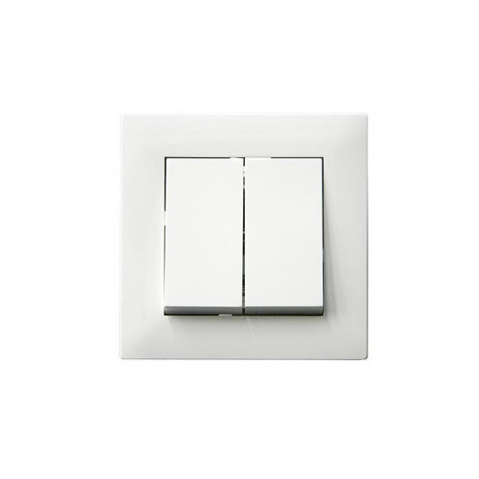 Выключатель 2-клав. Karea RIZZ бел. Makel 88001003