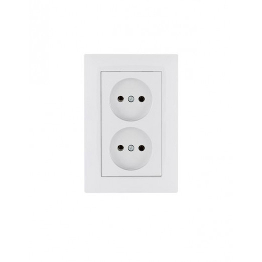 Розетка 2-я Karea RIZZ без заземл. бел. Makel 88001017