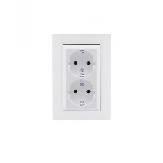 Розетка 2-я Karea RIZZ с заземл. бел. Makel 88001082