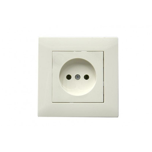 Розетка 1-м Karea RIZZ без заземл. керамика крем Makel 88010002