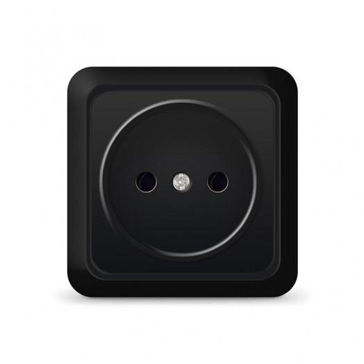 Розетка 1-м ОП Олимп 16А IP20 без заземл. черн. Universal 2224