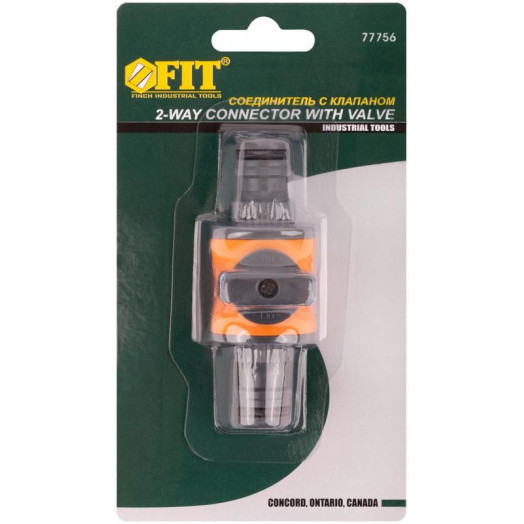 Переходник двухкомпонентный с запорным клапаном FIT 77756