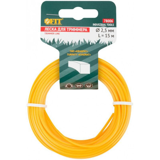 Леска для садовых триммеров "Квадрат" 2.5ммх15м FIT 78006