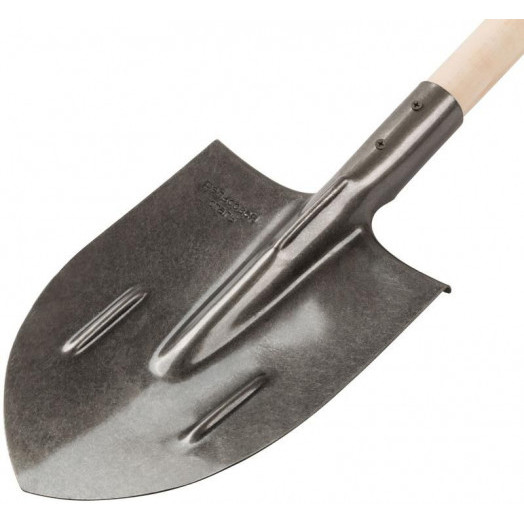 Лопата штыковая "рельсовая сталь" с деревянным черенком 210х385х1440мм FIT 77193