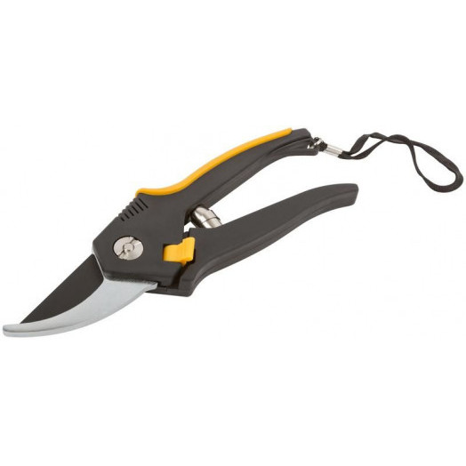 Секатор "Люкс" режущие кромки внахлест тефлон.покрытие лезвий прорезиненные ручки 200мм FIT 77093