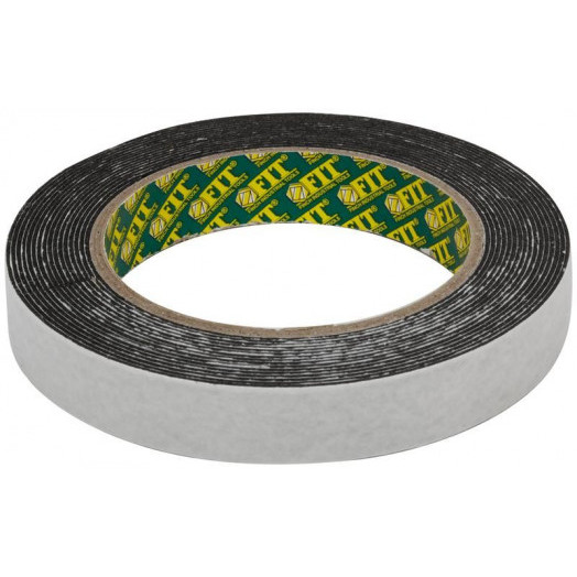 Лента клеящая 2-х сторонняя монтажная на вспененной основе 19ммх5м черн. FIT 11791