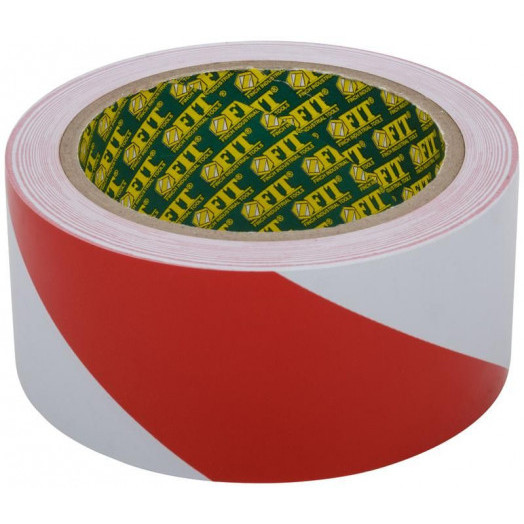 Лента разметочная клейкая 50ммх25м красн.-бел. FIT 11858