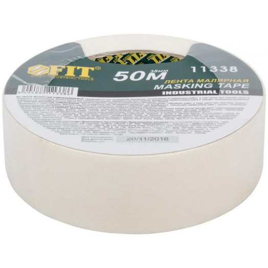 Лента малярная креппированная клейкая 38ммх50м FIT 11338