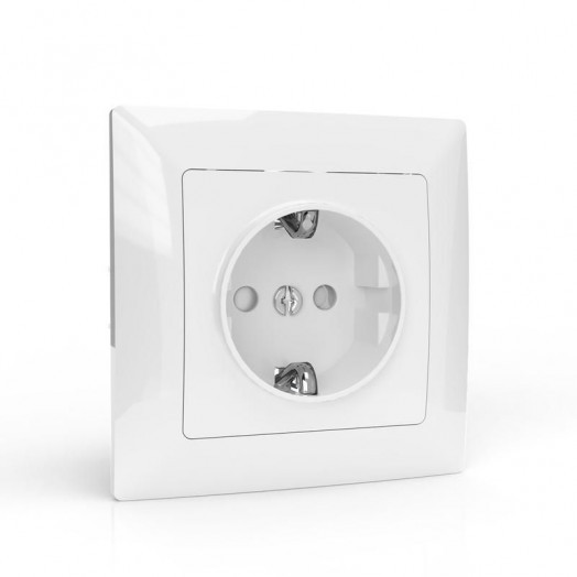 Розетка 1-м СП AVA 16А IP20 с заземл. защ. шторки в сборе бел. TOKOV LIGHT TKL-AV-R1FZSF-C01