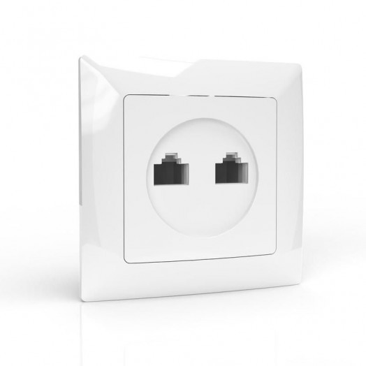 Розетка компьютерная 2-м СП AVA в сборе бел. TOKOV LIGHT TKL-AV-RC2-C01