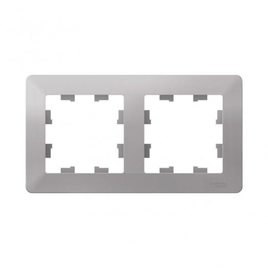 Рамка 2-м AtlasDesign Air алюм./дым. черн. SE ATN220302