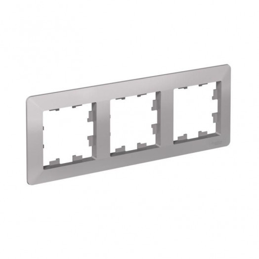 Рамка 3-м AtlasDesign Air алюм./дым. черн. SE ATN220303