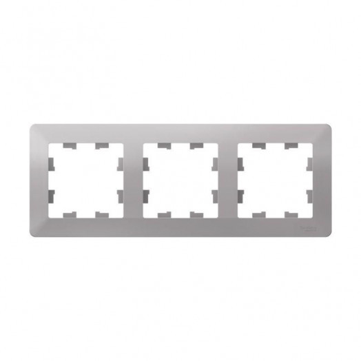 Рамка 3-м AtlasDesign Air алюм./дым. черн. SE ATN220303