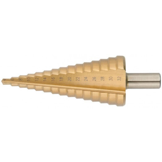 Сверло ступенчатое HSS по металлу 15 ступеней 4-32мм MOS 36384М