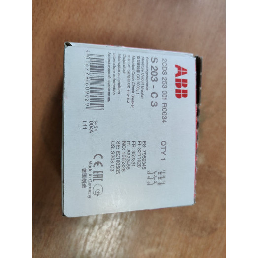 Выключатель автоматический модульный 3п C 3А 6кА S203 C3 ABB 2CDS253001R0034