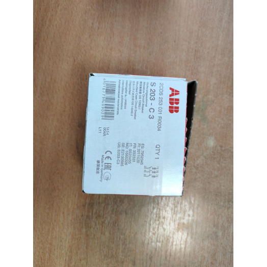 Выключатель автоматический модульный 3п C 3А 6кА S203 C3 ABB 2CDS253001R0034