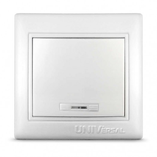 Выключатель 1-кл. СП Севиль 10А IP20 с подсветкой бел. UNIVersal С0121 Выключатель 1-кл. СП Севиль 10А IP20 с подсветкой бел. UNIVersal С0121