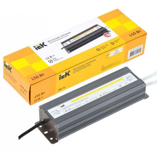 Драйвер LED ИПСН-PRO 5050 150Вт 12В блок-шнуры IP67 IEK LSP1-150-12-67-33-PRO