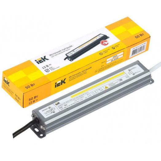 Драйвер LED ИПСН-PRO 5050 50Вт 12В блок-шнуры IP67 IEK LSP1-050-12-67-33-PRO