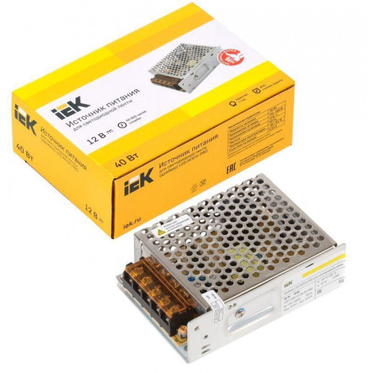 Драйвер LED ИПСН-PRO 5050 40Вт 12В блок-клеммы IP20 IEK LSP1-040-12-20-33-PRO