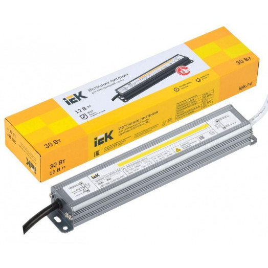 Драйвер LED ИПСН-PRO 5050 30Вт 12В блок-шнуры IP67 IEK LSP1-030-12-67-33-PRO