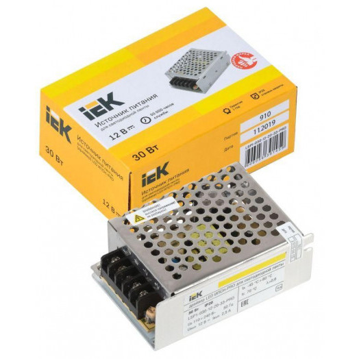 Драйвер LED ИПСН-PRO 5050 30Вт 12В блок-клеммы IP20 IEK LSP1-030-12-20-33-PRO