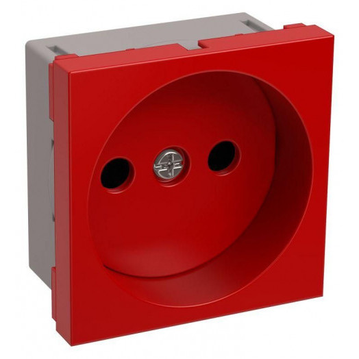 Розетка 1-м 2мод. РКС-20-22-П-К 45х45 без заземл. красн. PRIMER IEK CKK-40D-RSK2-K04-K