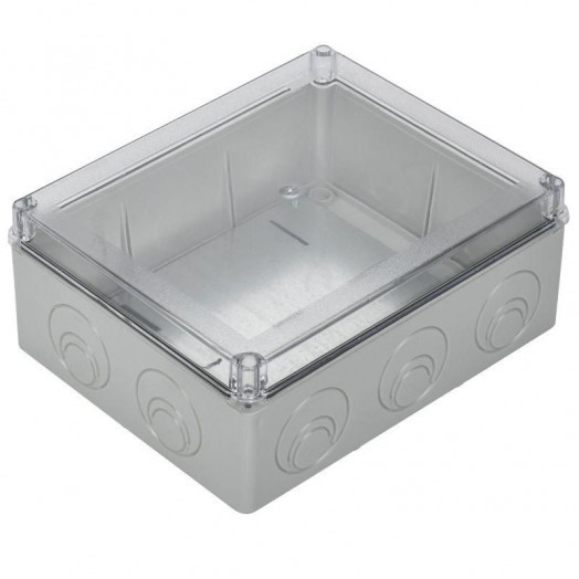 Коробка распаячная ОП 240х195х90 IP55 КМ41346 прозр. крыш. монт. плата IEK UKO10-240-195-090-K53-55