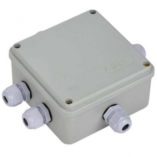 Коробка распаячная ОП 100х100х50 IP55 КМ41330 PG9 IEK UKO10-100-100-050-K51-55