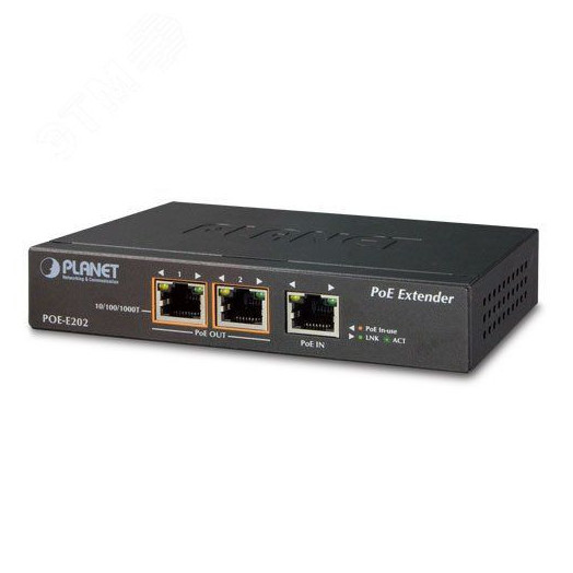 Удлинитель PoE 3хRJ45 10/100/1000 Мб/с, 802.3af/at, 30 Вт