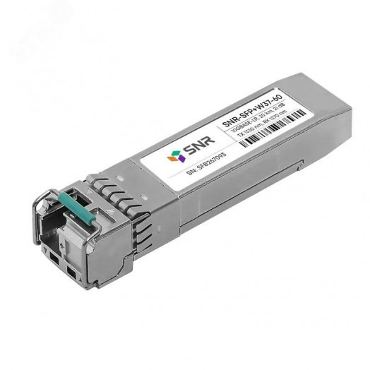 Модуль SFP+ WDM 1хLC, 10 Гб/с, 21 дБ, Tx:1330/Rx:1270 нм, до 60 км