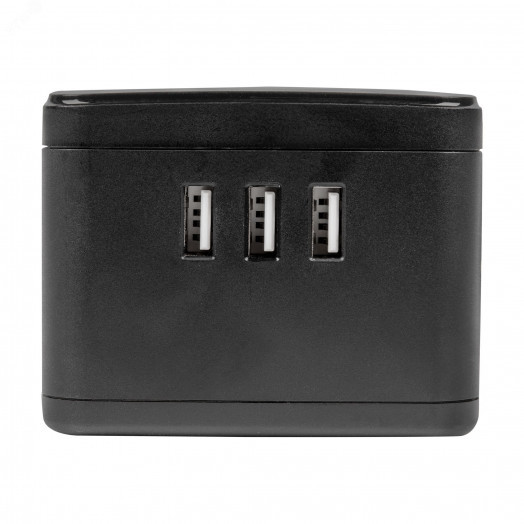 Удлинитель серии Standard с заземлением шнур 1,5м 2 гнезда 3 USB 16А Черный ТМ Uniel S-GCD2-1,5SBU BLACK