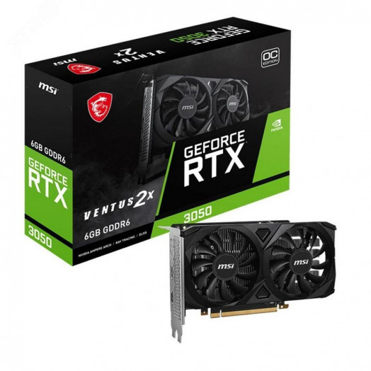 Видеокарта RTX3050 VENTUS 2X OC, NVIDIA GeForce GA107, 6 ГБ GDDR6, PCI-Express 4.0