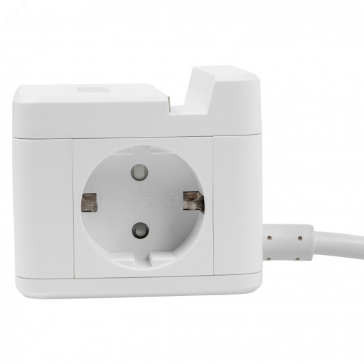 Удлинитель серии Standard с заземлением шнур 1,5м 2 гнезда 3 USB 16А держатель для телефона Белый ТМ Uniel S-GCD2-1,5SBUH WHITE