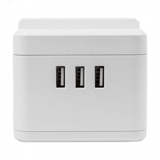 Удлинитель серии Standard с заземлением шнур 1,5м 2 гнезда 3 USB 16А держатель для телефона Белый ТМ Uniel S-GCD2-1,5SBUH WHITE