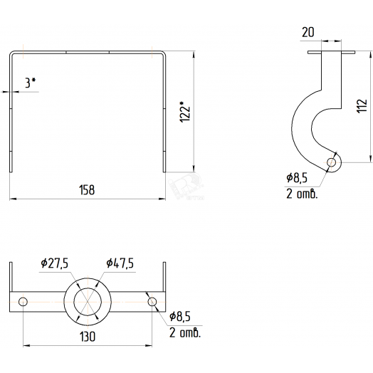 Подвес универсальный с креплением для 70 серии