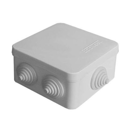 Коробка распределительная ОП 84х84х45мм IP54 7 выходов 3 гермоввода крышка защелкивающаяся сер. Epplast 120072