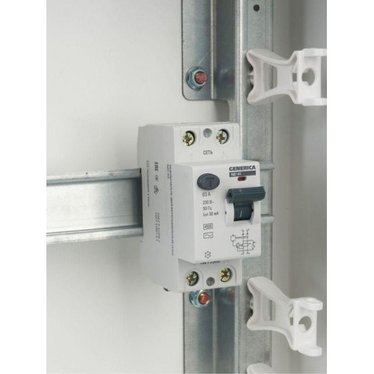 Выключатель дифференциального тока (УЗО) 2п 63А 30мА тип AC ВД1-63 GENERICA MDV15-2-063-030