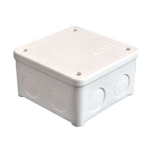 Коробка распределительная ОП 85х85х45мм IP54 7 выходов без гермовводов крышка на винтах бел. Epplast 135131