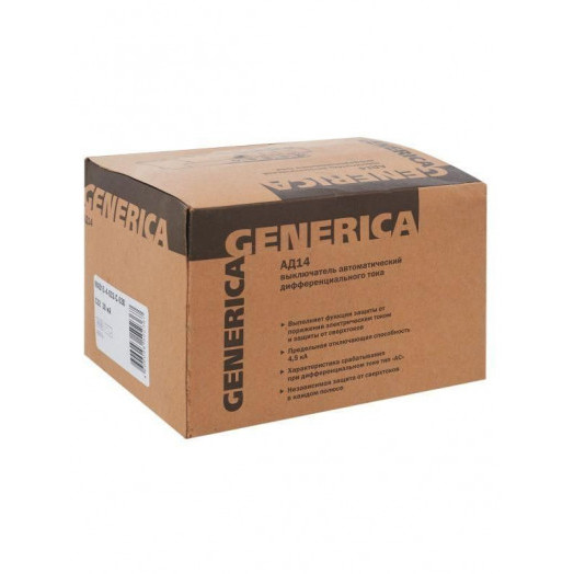 Выключатель автоматический дифференциального тока 4п 32А 30мА АД14 GENERICA MAD15-4-032-C-030