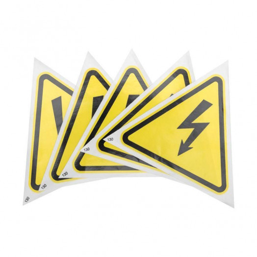 Наклейка знак электробезопасности "Опасность поражения электротоком" 130х130х130мм Rexant (уп.5шт) 56-0006-3