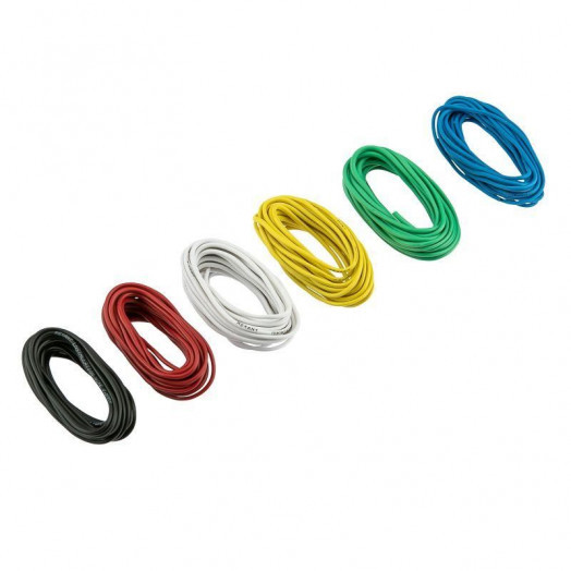 Набор автопровода "Радуга" 1х0.50мм 6 цветов (бел.; желт.; зел.; красн.; син.; черн.) по 3м Rexant 01-6547