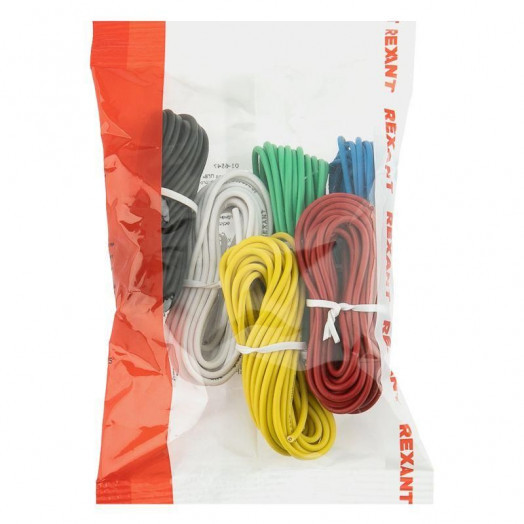 Набор автопровода "Радуга" 1х0.50мм 6 цветов (бел.; желт.; зел.; красн.; син.; черн.) по 3м Rexant 01-6547