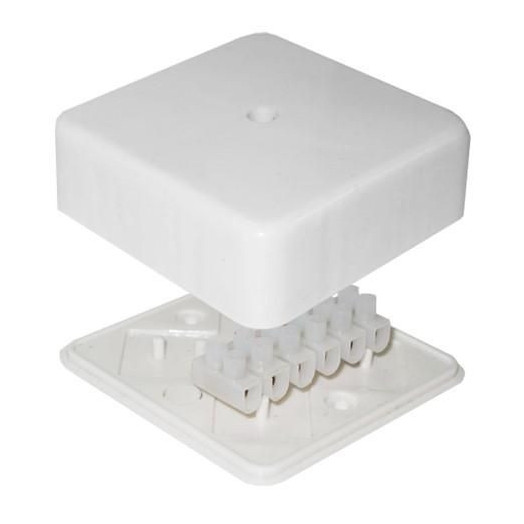 Коробка распределительная ОП 78х78х30мм с клемм. 6 выходов 10А 6 контактов крышка на винтах бел. Epplast 170220