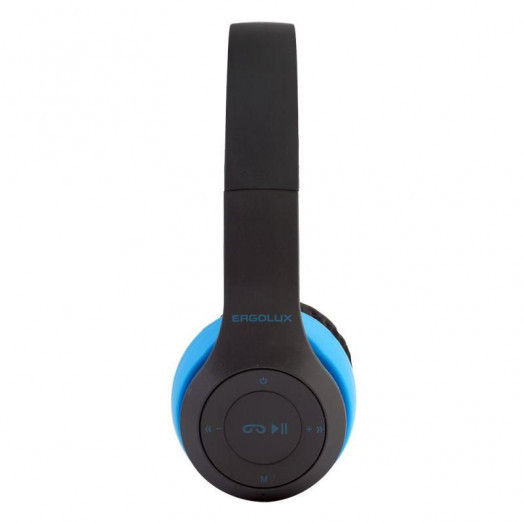 Наушники накладные с микрофоном беспроводные ELX-BTHP01-C06 FM MP3 коробка син. ERGOLUX 15357