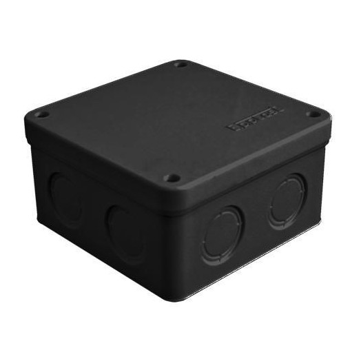 Коробка распределительная ОП 105х105х56мм IP54 7 выходов без гермовводов крышка на винтах материал - полипропилен черн. Epplast 115065