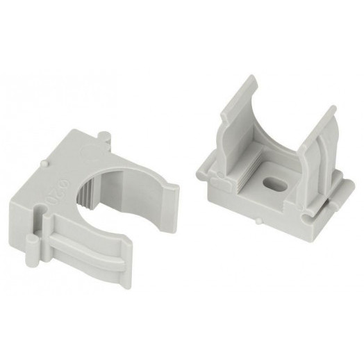 Держатель для труб (клипса) d20мм CLIP-20-G-MP прямой монтаж сер. (уп.100шт) Эра Б0062104