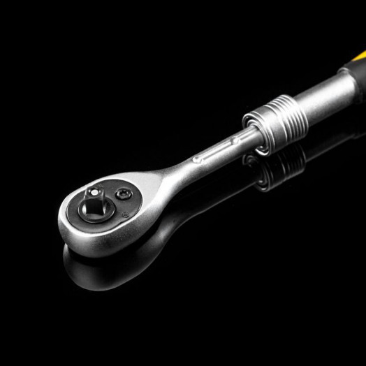 Ключ телескопический трещоточный 1/4 162-210мм CrV двухкомпонентн. рукоятка Kranz KR-12-8413