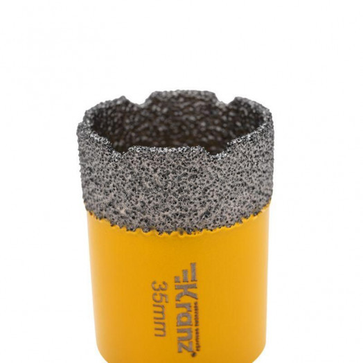 Коронка алмазная профессиональная по керамограниту и железобетону М14 вакуумное спекание 35мм для УШМ Kranz KR-92-1017